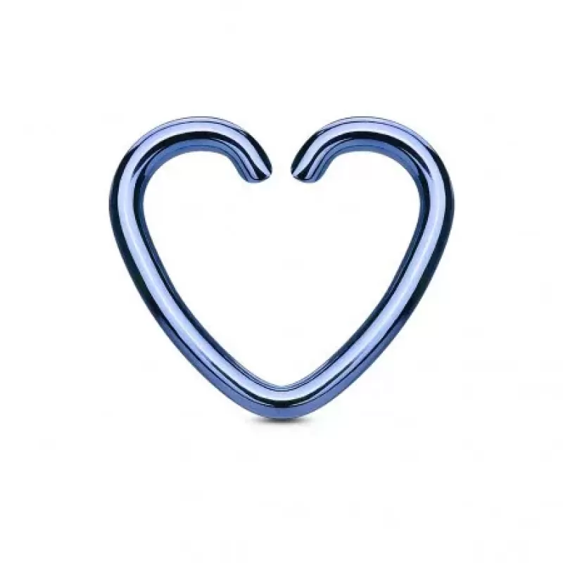 Серьга обманка для имитации пирсинга хряща уха, септума носа PiercedFish RSFX-08, клипса сердце из стали