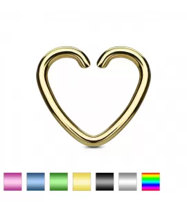 Серьга обманка для имитации пирсинга хряща уха, септума носа PiercedFish RSFX-08, клипса сердце из стали