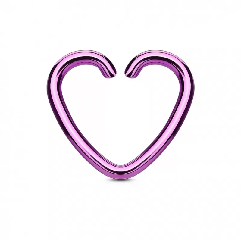 Серьга обманка для имитации пирсинга хряща уха, септума носа PiercedFish RSFX-08, клипса сердце из стали