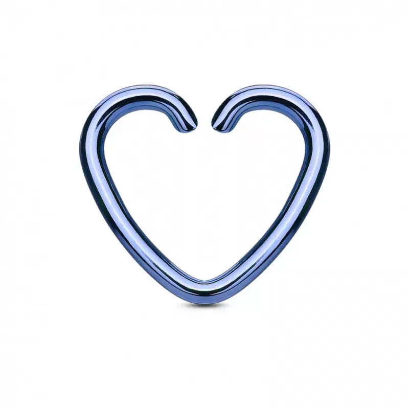 Серьга обманка для имитации пирсинга хряща уха, септума носа PiercedFish RSFX-08, клипса сердце из стали