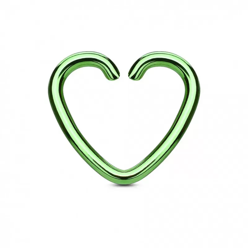 Серьга обманка для имитации пирсинга хряща уха, септума носа PiercedFish RSFX-08, клипса сердце из стали