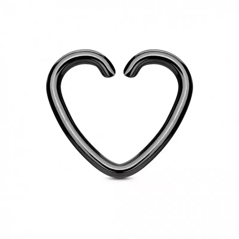 Серьга обманка для имитации пирсинга хряща уха, септума носа PiercedFish RSFX-08, клипса сердце из стали