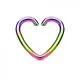 Серьга обманка для имитации пирсинга хряща уха, септума носа PiercedFish RSFX-08, клипса сердце из стали