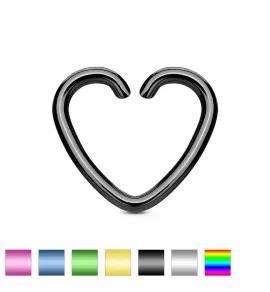 Серьга обманка для имитации пирсинга хряща уха, септума носа PiercedFish RSFX-08, клипса сердце из стали