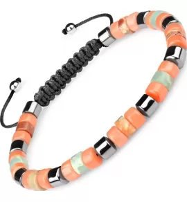 Браслет Шамбала Everiot Select LNS-0287 из коралла и гематита