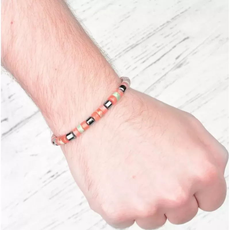 Браслет Шамбала Everiot Select LNS-0287 из коралла и гематита