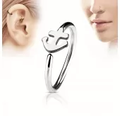 Серьга кольцо в нос, трагус, хеликс PiercedFish NOCR-10 в форме якоря