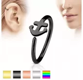 Серьга кольцо в нос, трагус, хеликс PiercedFish NOCR-10 в форме якоря