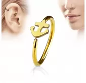 Серьга кольцо в нос, трагус, хеликс PiercedFish NOCR-10 в форме якоря