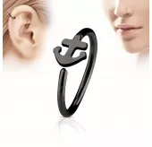 Серьга кольцо в нос, трагус, хеликс PiercedFish NOCR-10 в форме якоря