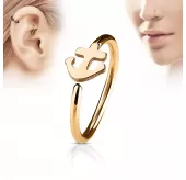 Серьга кольцо в нос, трагус, хеликс PiercedFish NOCR-10 в форме якоря