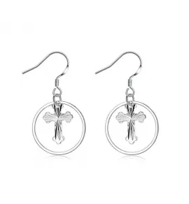 Серьги-подвески SPE-XP-14282 в форме креста