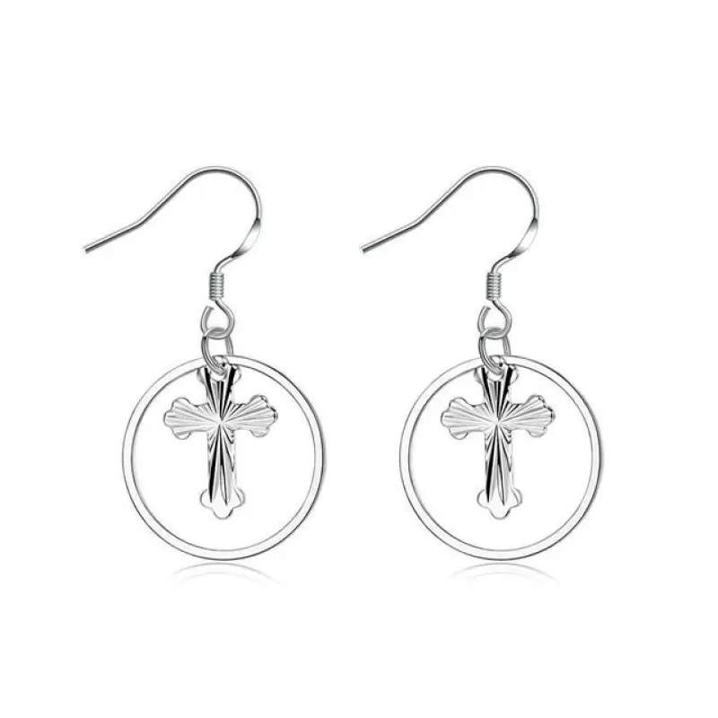 Серьги-подвески SPE-XP-14282 в форме креста