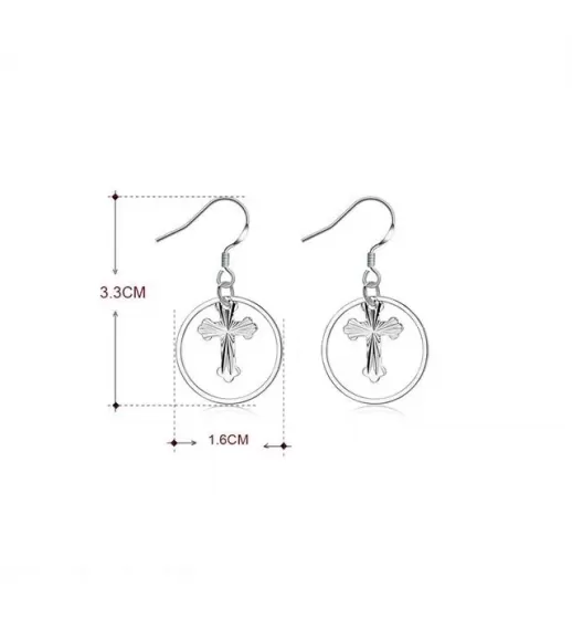 Серьги-подвески SPE-XP-14282 в форме креста