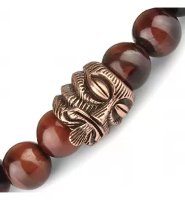 Мужской браслет из камня бычий глаз на резинке "Майя" Everiot Select LNS-2269