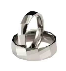 Кольцо из карбида вольфрама INFY TU-067RS с геометрическими гранями
