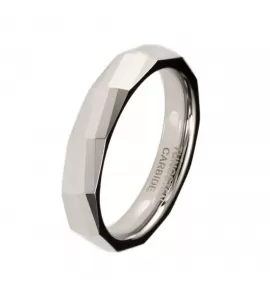 Кольцо из карбида вольфрама INFY TU-067RS с геометрическими гранями