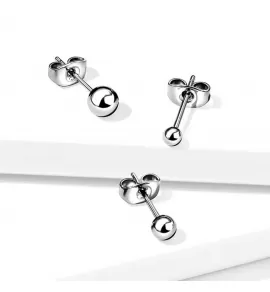 Набор 3 шт. серьги-гвоздики (пусеты) из титана TATIC SET-1/2xT23ER03 в форме шариков 3, 4 и 5 мм