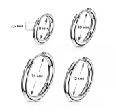 Набор серьги конго TATIC SET-1/2xSE3065S из нержавеющей стали 8, 10, 12 и 14 мм