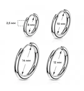 Набор серьги конго TATIC SET-1/2xSE3065S из нержавеющей стали 8, 10, 12 и 14 мм