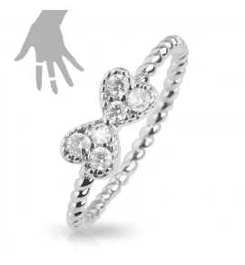 Колечко TATIC R-A009-C с бантиком и фианитами