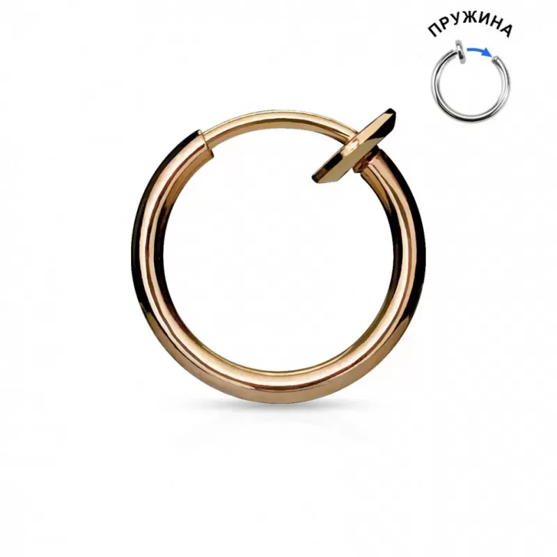 Серьга-обманка (клипса, имитация пирсинга) из стали PiercedFish SEP45 для уха, на хеликс, в нос, септум