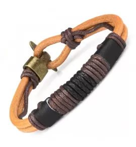 Кожаный браслет Everiot SH-XP-0146 с оплеткой