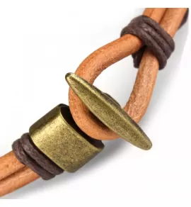 Кожаный браслет Everiot SH-XP-0146 с оплеткой