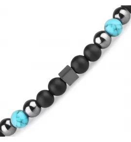 Браслет из бусин агата и бирюзы Everiot Select LNS-0288 на резинке