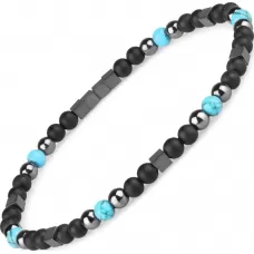 Браслет из бусин агата и бирюзы Everiot Select LNS-0288 на резинке