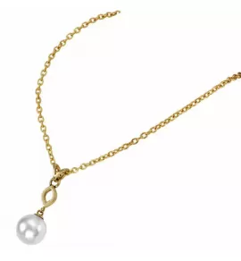 Кулон из стали Everiot AAB-731PSS золотистый с имитацией жемчуга