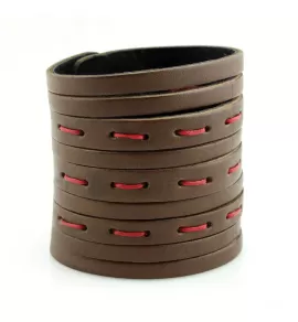 Широкий кожаный браслет Scappa P-606 коричневый