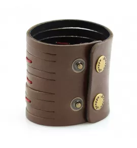 Широкий кожаный браслет Scappa P-606 коричневый