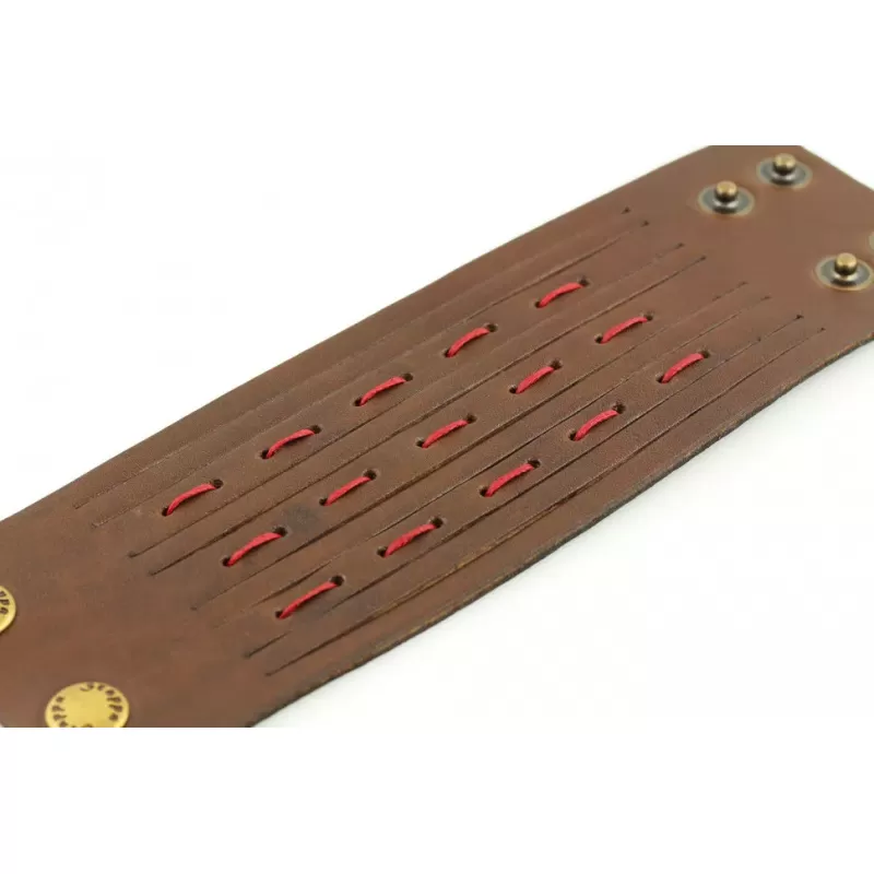 Широкий кожаный браслет Scappa P-606 коричневый