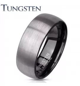 Кольцо из карбида вольфрама INFY R-TU11K матовое, черное глянцевое внутри