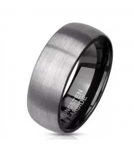 Кольцо из карбида вольфрама INFY R-TU11K матовое, черное глянцевое внутри