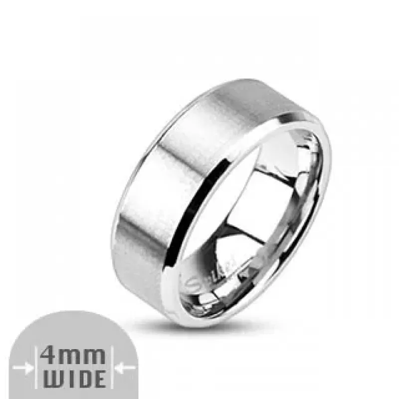 Кольцо из стали Spikes R-M0018 матовое обручальное, шириной 4, 6 и 8 мм