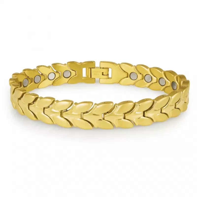 Магнитный браслет мужской Magnetana KBM-181001 ирз стали с золотистым покрытием