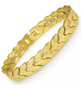 Магнитный браслет мужской Magnetana KBM-181001 ирз стали с золотистым покрытием