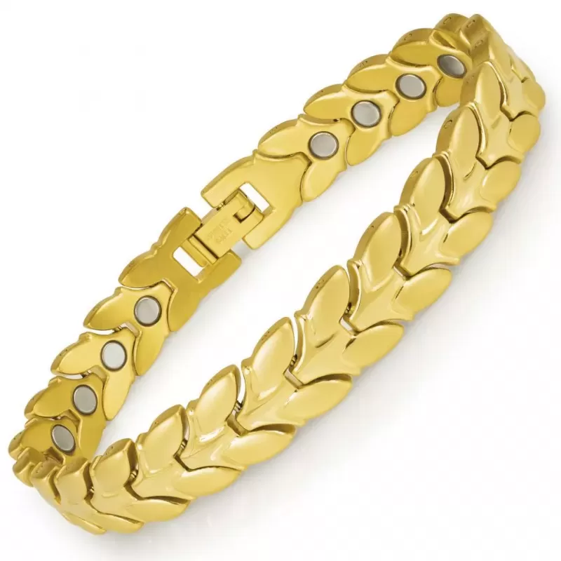 Магнитный браслет мужской Magnetana KBM-181001 ирз стали с золотистым покрытием