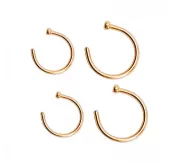 Набор серьги 4 шт. из стали для пирсинга носа PiercedFish SET-NOCPx4-RD, диаметром 8 мм и 10 мм, розовое золото