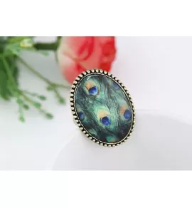 Кольцо AS-A32012 с принтом павлиньих перьев