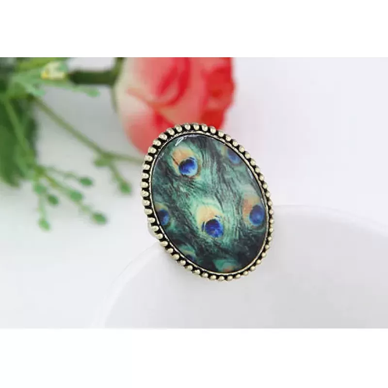 Кольцо AS-A32012 с принтом павлиньих перьев