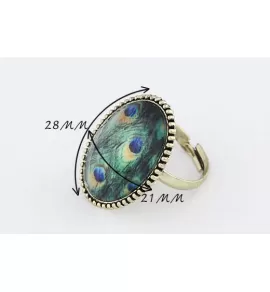 Кольцо AS-A32012 с принтом павлиньих перьев