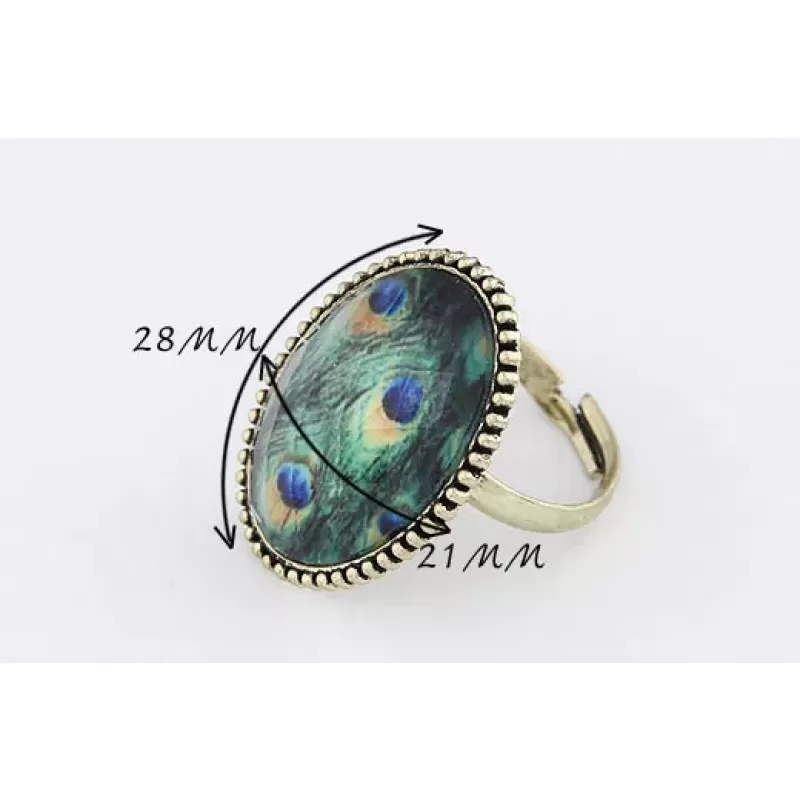 Кольцо AS-A32012 с принтом павлиньих перьев