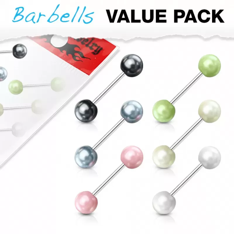 Набор из 6 штанг для пирсинга языка PiercedFish VB-005