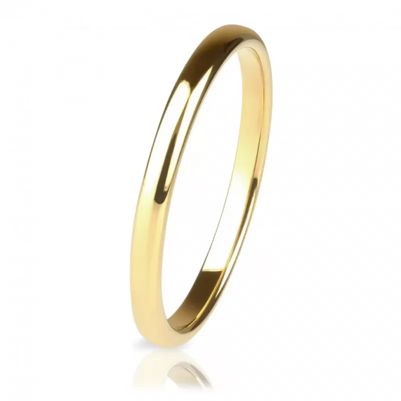 Кольцо из вольфрама INFY RTG-0002 обручальное с золотистым покрытием