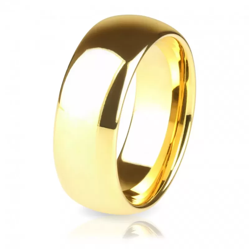 Кольцо из вольфрама INFY RTG-0002 обручальное с золотистым покрытием