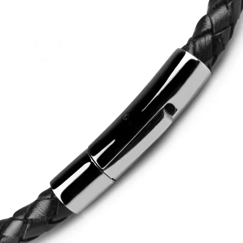 Набор браслетов из кожи и гематита Everiot Select LNS-7005 с пластиной для гравировки