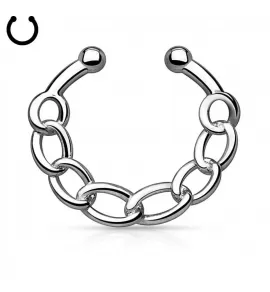 Фейк септум для имитация пирсинга (клипса) PiercedFish SEPR-63-ST, серьга обманка в форме цепи